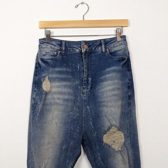 ASOS Distressed High Rise Cotton Raw Ankle Denim Jeans Size 26 - Picture 4 of 7